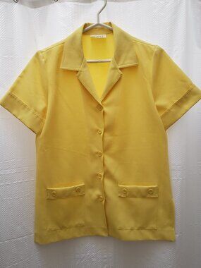 Vintage Lemon Yellow Buttondown Blouse, Koret